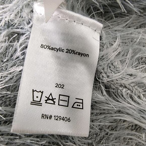 Venus Sweater Womens Size XL Soft Cozy Pearl Trim Gray Ombre Fuzzy Long Sleeve - Picture 9 of 10